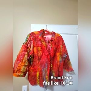 Erin sheer button down plus size